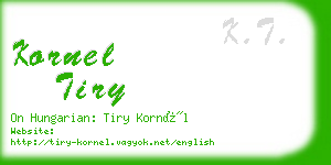 kornel tiry business card